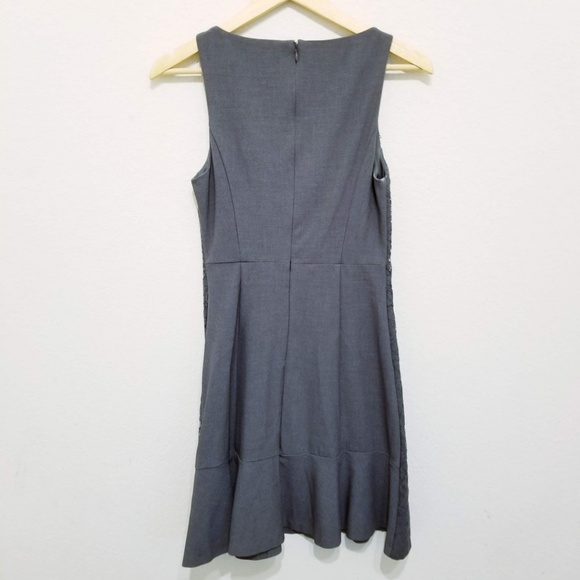 Elle Heather Gray Dress Ruffle Hem 2 - Picture 3 of 7
